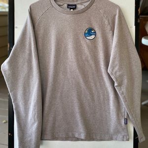 PATAGONIA Conquerors Of The Useless Long Sleeve Beige Knit Pullover Shirt Sz. M